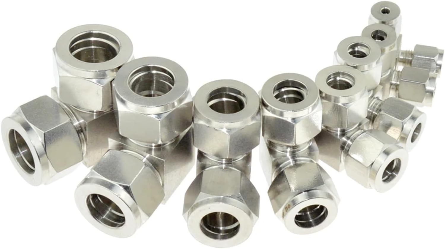 Stainless Steel 304 Compressor Double Ferrule Connector 6mm 8mm 10mm 12mm 1/4" 1/2" Pipe Tube Coupler Air Compression Fitting(25.4mm)