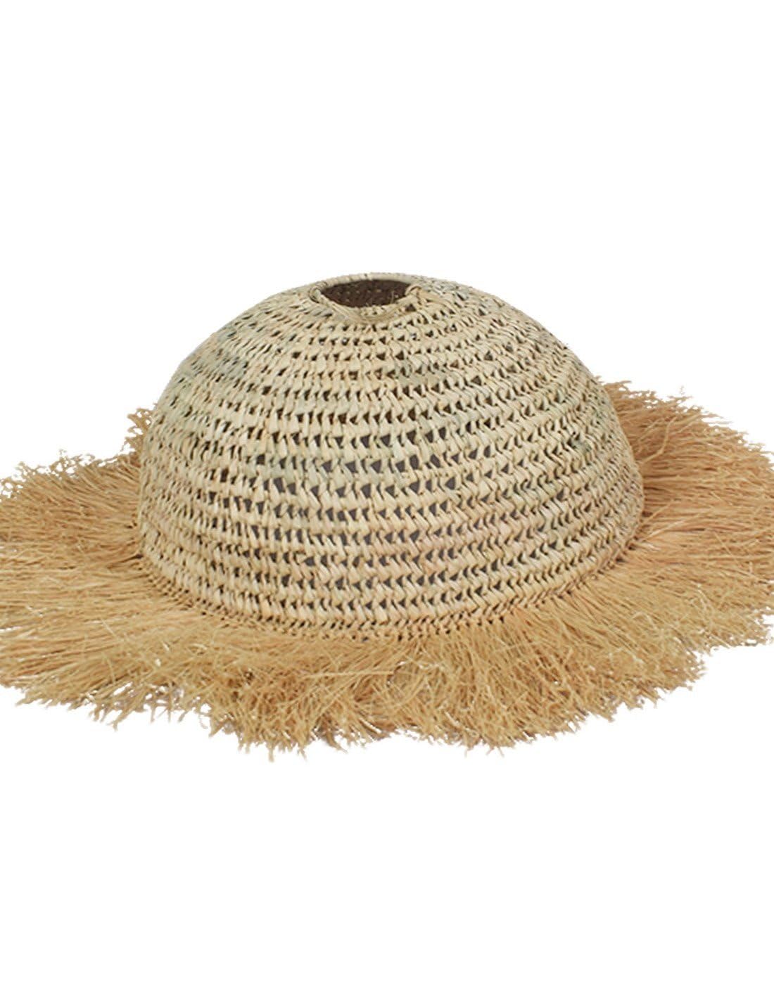 JARDIN202 - Lámpara de Techo de Rafia Maldiva – Pantalla Decorativa Natural 57x30cm | (Grande)