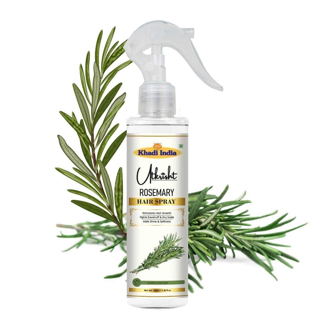 Khadi Utkrisht Pure Rosemary Hair Spray for Regrowth & Scalp Care | Lightweight Hair Tonic Spray for Shine, Strength & Volume - 100ML-image-10