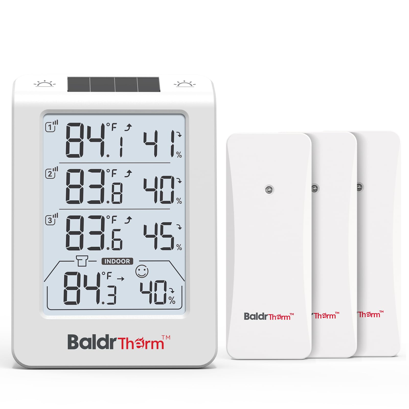 Baldrtherm Innen Außen Thermometer Kabellos, Digitales Hygrometer Thermometer Temperatur Luftfeuchtigkeit Monitor