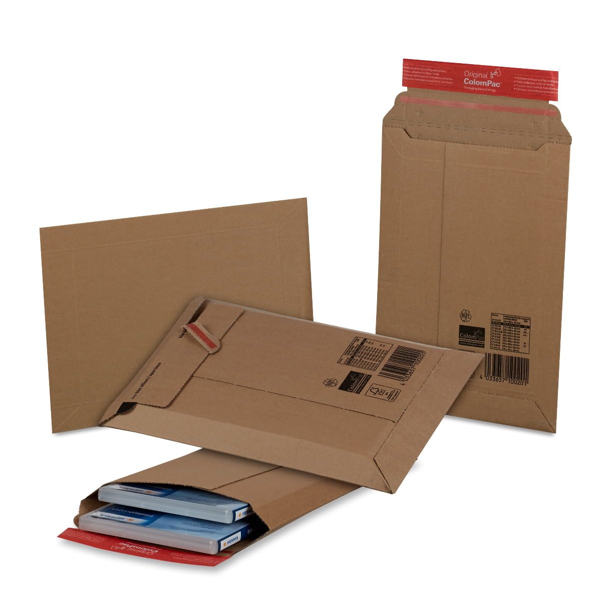 ColomPac CP 010.01 Versandtaschen 150x250 mm aus Wellpappe, braun | verschiedende Mengen wählbar (600)