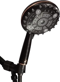 Aquarius Mist Handheld Shower Head With Hose - California Compliant (1.8 GPM) Spa Grade Hand Held Showerhead With 6 Spray Settings - Adjustable Brass Ball Holder & Teflon Tape - ORB
