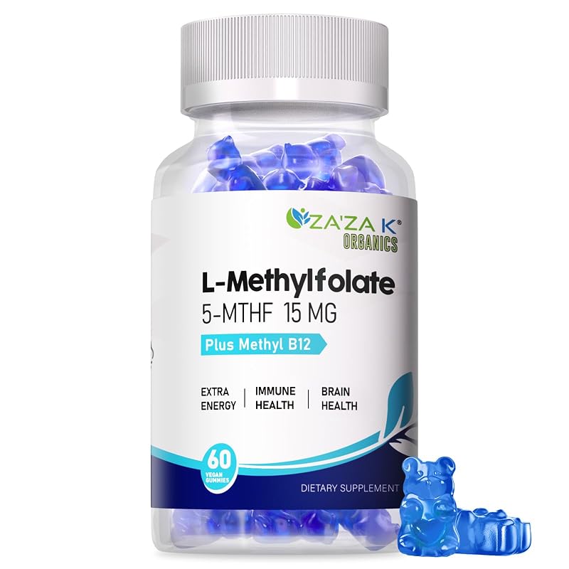 ZA'ZA K ORGANICS — Gomas de L-metilfolato 15 mg e vitamina B12 metilada 1000 mcg, complexo B — 60 gomas
