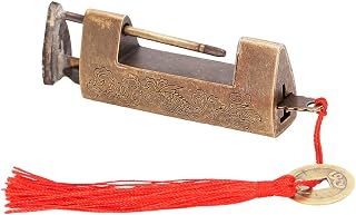 Combination Lock, Combination Padlock,Luggage Locks,Security Padlock,Chinese Antique Lock, Rust Protection Chinese Vintage Padlock Spacing 4.3cm/1.7in Fine Details for Cabinets