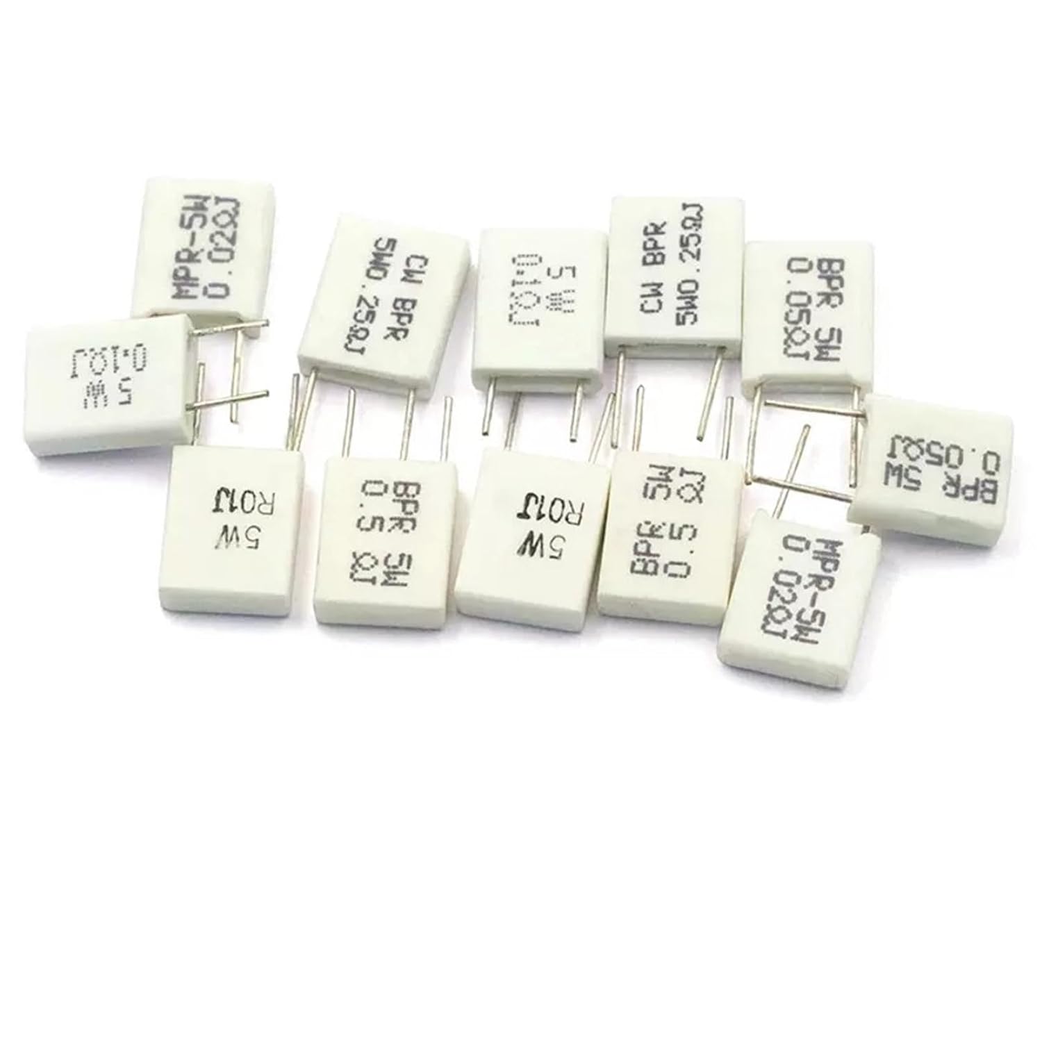 5pcs 5W Non-inductive Cement Resistor MPR SLR 0.01Ω 0.015Ω 0.02Ω 0.025Ω 0.03Ω 0.068Ω 0.07Ω 0.075Ω 0.25Ω 0.3ΩΩ 0.33Ω 0.47Ω 0.5Ω(5Pcs 0.07R)
