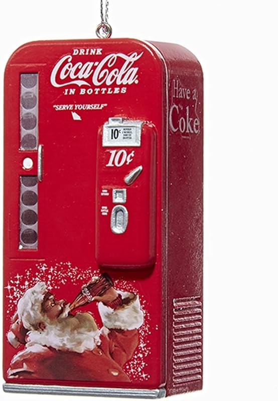 Kurt S. Adler Máquina expendedora vintage de Coca Cola con adorno de árbol de Navidad de Papá Noel Coca Cola Nuevo