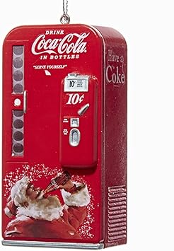 Kurt S. Adler Vintage Coca Cola Vending Machine with Santa Christmas Tree Ornament Coke New