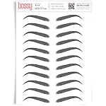 Brows by Bossy Studio & Co Temporary Eyebrow Tattoos Waterproof Eyebrow Stickers, False Tattoos Hair Like Peel Off Instant Transfer Brow shaped black