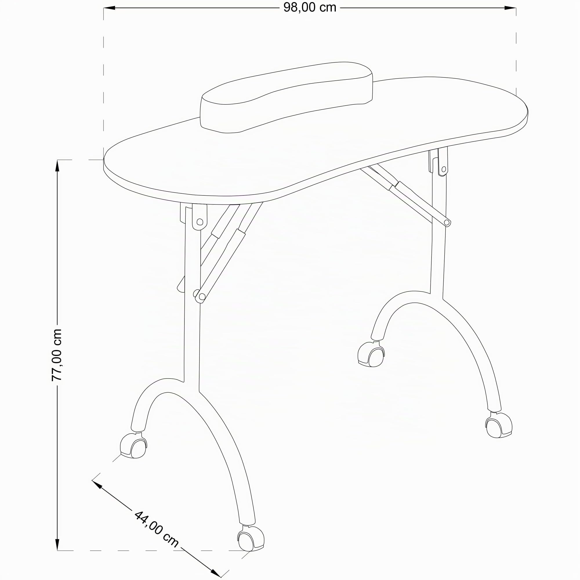 Beltom® Maniküretisch 98x77x44 cm mit Schublade Nageltisch Tragbaresmanikürtisch Mobilesmanikürtisch 9,5 KG - Weiß