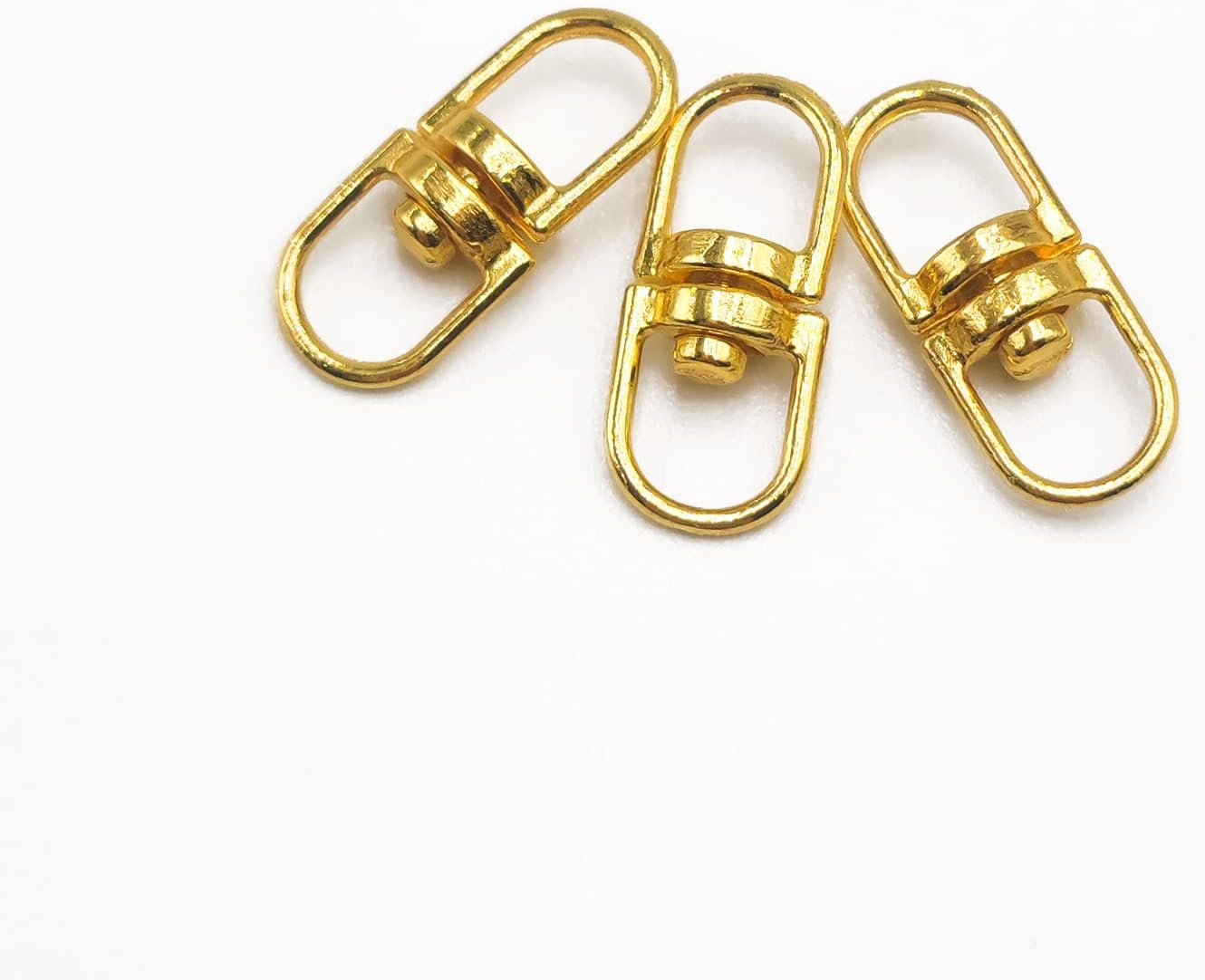 50pcs Swivel Connectors Clasps Double Ended Eye Hooks Lanyards Key Ring for Jewelry Keychain DIY Crafts Making Accessories (Gold) - Image 3