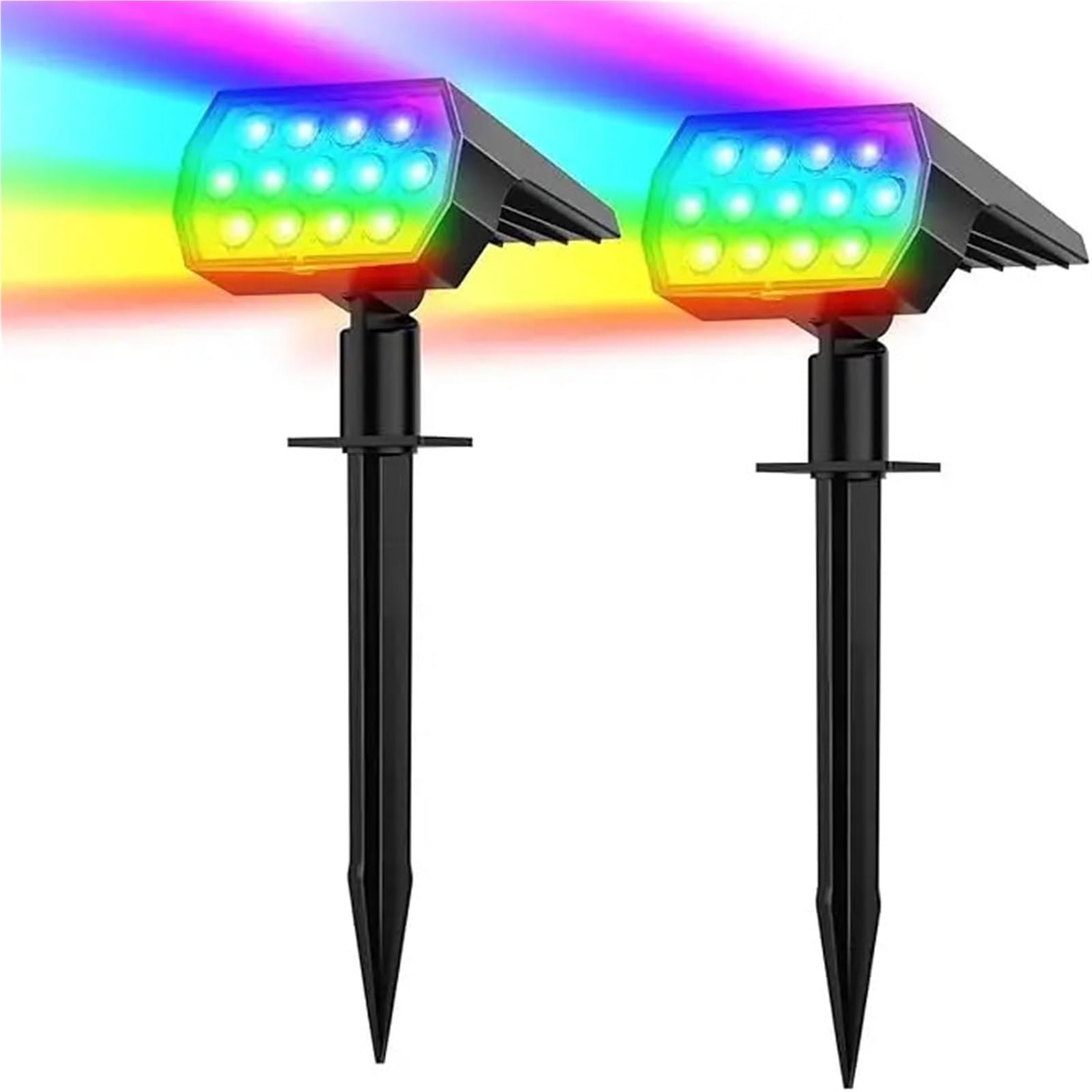 Gadsqdkok Multicolor Solar Spot Lights Outdoor52 Led 3 Modes Solar Landscape Spotlights Ip65 Waterproof Wall Lights For Walkway Yard Garden(,1Piece)
