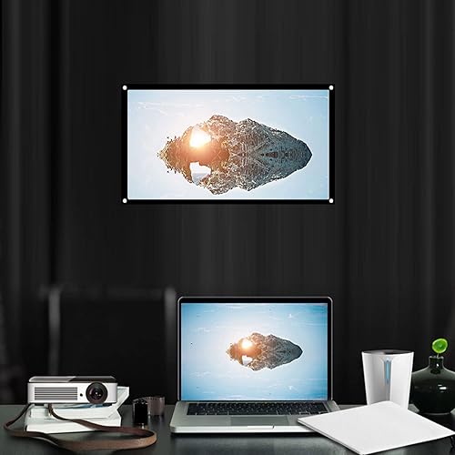 Miniatura 4 de Pantalla de proyección de 40 pulgadas, proyector plegable de 50 a 60 pulgadas para patio trasero para películas con ojales, película colgante, 40