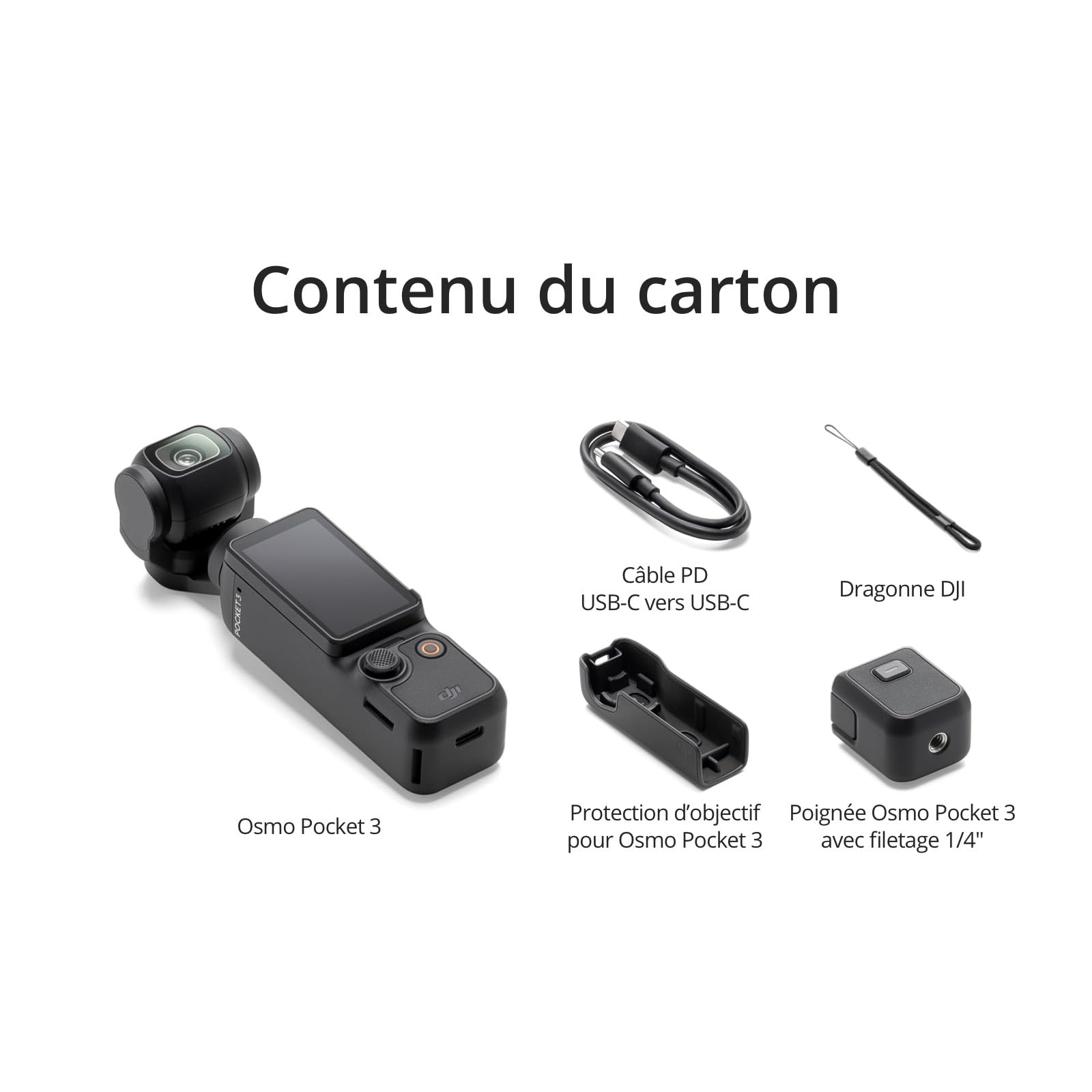 DJI Osmo Pocket 3, Caméra Numérique 4K/120 ips, Stabilisation 3 Axes, Écran Tactile Rotatif 2"