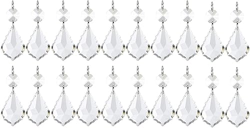 Colgantes de gota de cuentas de cristal, lámpara de araña, cadena prismas para decoración de centros de mesa de boda (1, 1 pulgada de ancho)