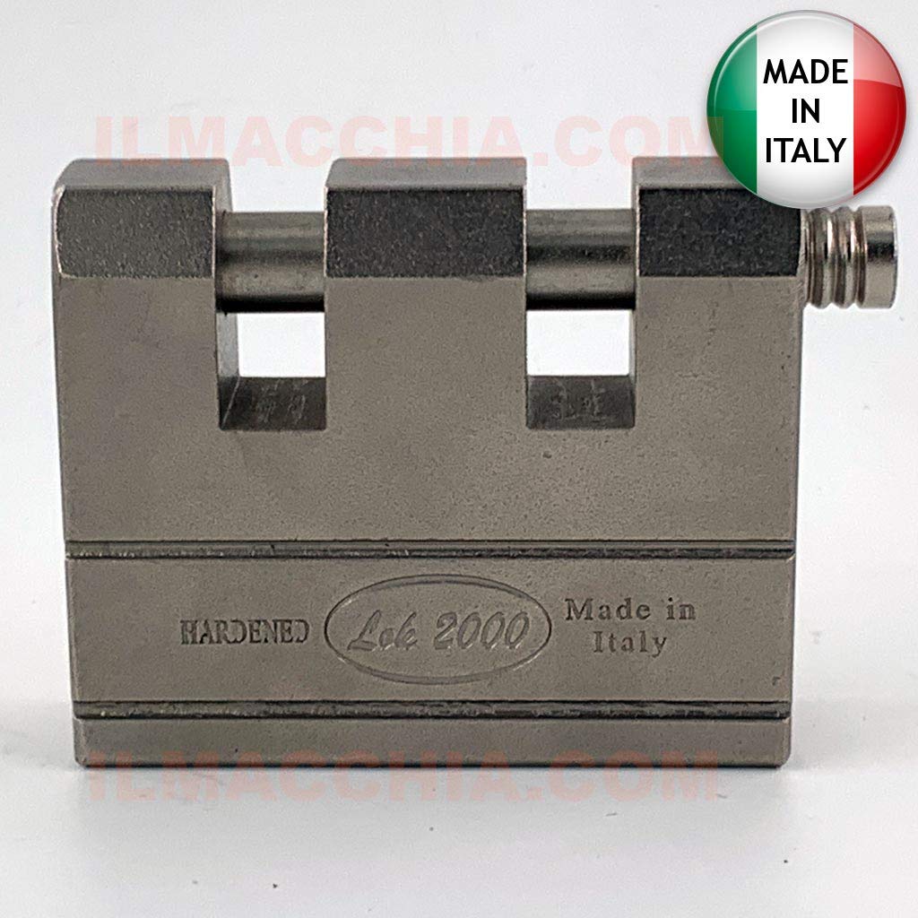 Lucchetto con doppia apertura per catene Alta sicurezza in acciaio temperato catenaccio per moto bici cancelli ecc made in italy
