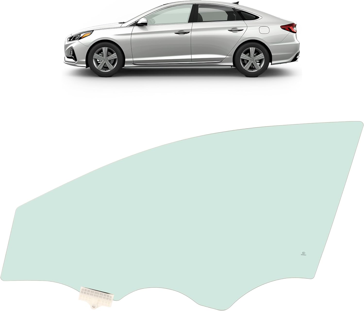 Front Left Door Window Glass Compatible with 2015-2019 Hyundai Sonata (Not For Hybrid), Replacement for 82410C2000 Tempered Glass - Driver Side