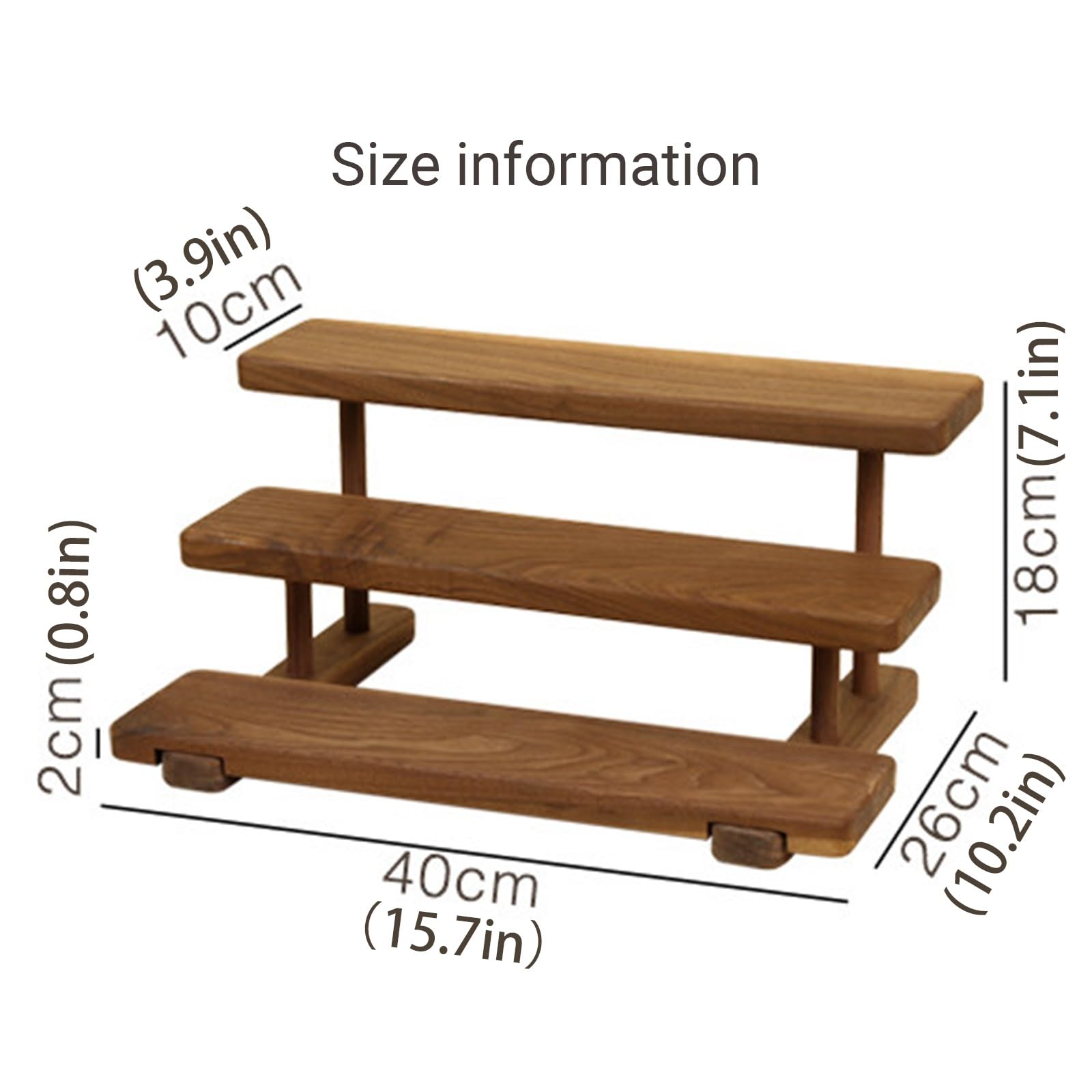 Ten drewniany stojak na kubki do kawy, 2/3-poziomowa półka do przechowywania herbaty, uchwyt na kubek do herbaty do kuchni i baru, 40 x 21 x 18 cm