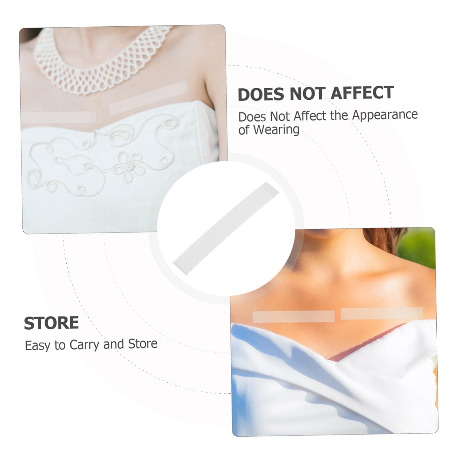 BESPORTBLE 250Pcs Invisible Double Sided Body Tape for Clothing Clear Tape for Skin Straps Undergarments No Trace Breathable Adhesive for Secure Fashion