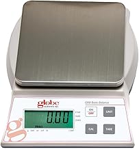 Globe Scientific GBB-6000 GBB-Series Portable Precision Balance, Toploading, Basic, 100-240V, 50-60Hz, 6000g Load Capacity, 225mm Length, 177mm Width, 157mm Height