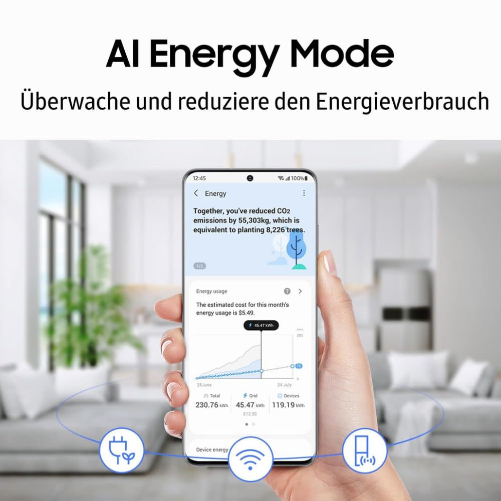 Samsung French-Door-Kühlschrank mit Gefrierfach, 178 cm, 495 l, WiFi & SmartThings AI Energy Mode, Twin Cooling+, Auto Ice Maker, No Frost+, Premium Black Steel, RF50C530EB1/EF