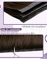 Vista 74 de LaaVoo Extensiones de cabello humano real para coser, extensiones de cabello humano de doble trama, color negro azabache, 18 pulgadas, 3.53 onzas
