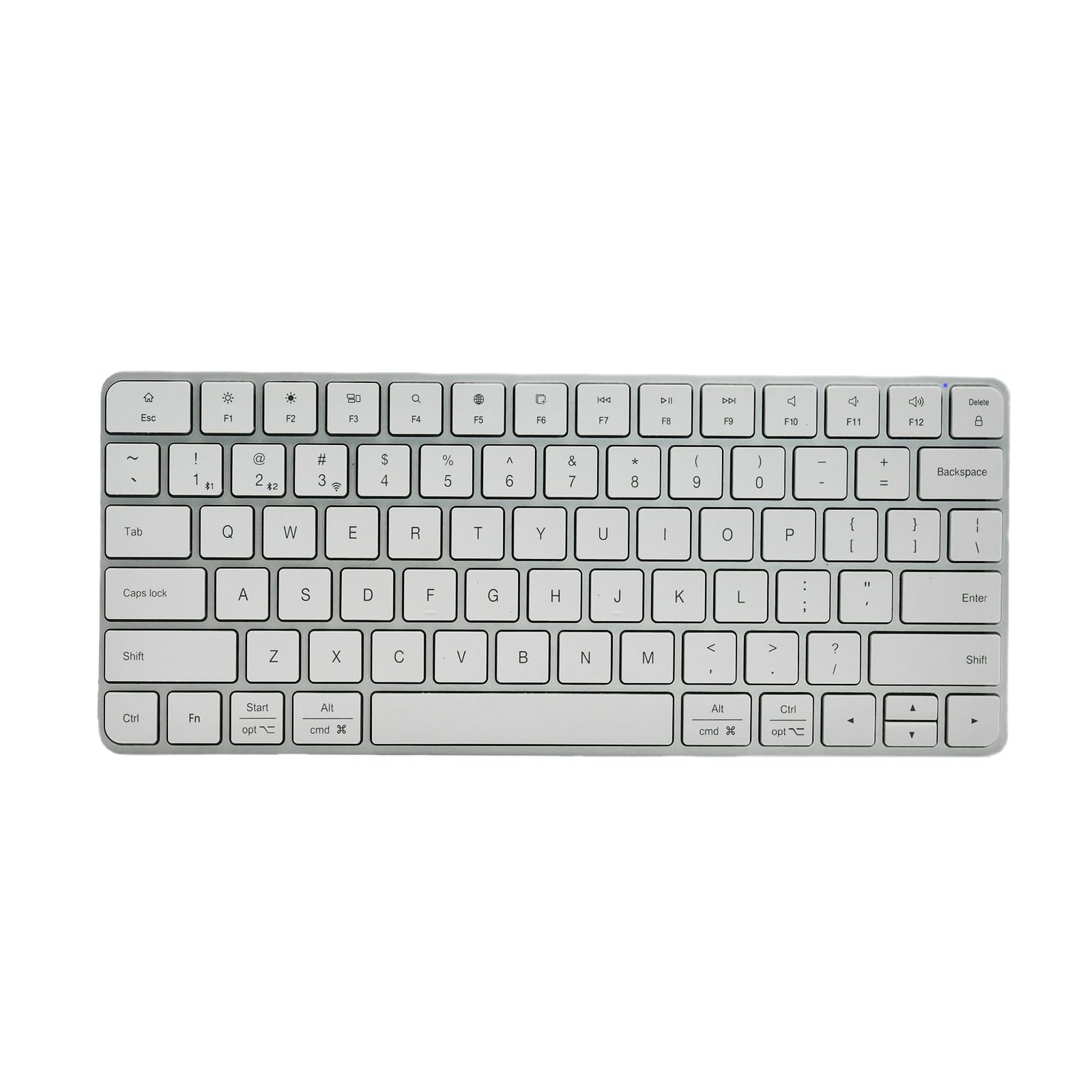 ZienstarMagic Keyboard,Rechargeable Bluetooth+2.4G Wireless Keyboard -US English- Aluminum Silver