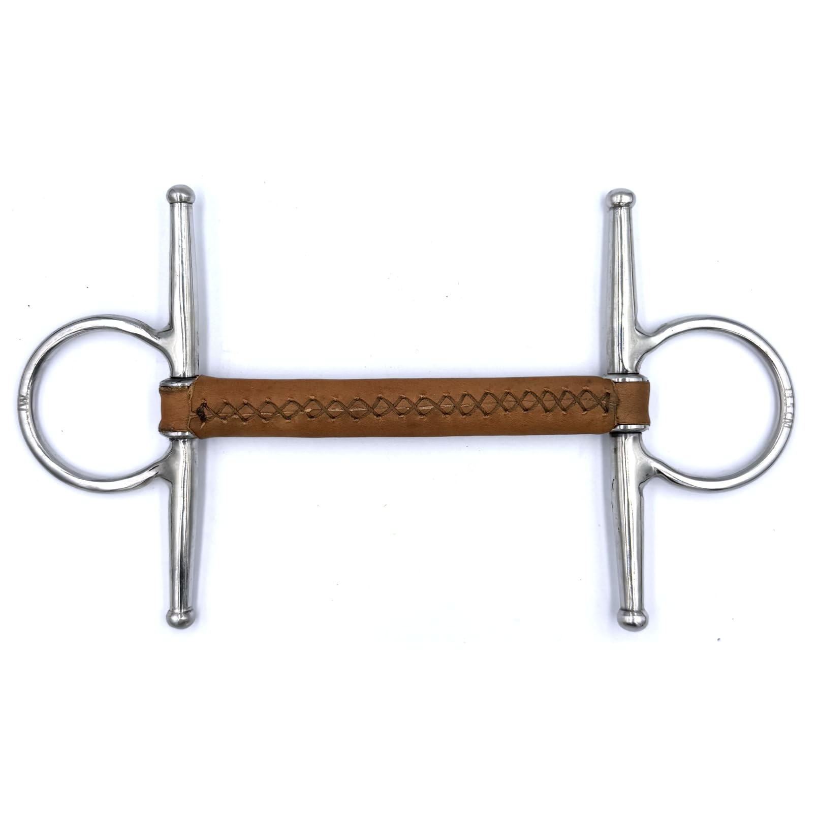 ES0209 JW Gebiss Leder aus Naturleder Ledergebiss Knebeltrense Schenkeltrense Stangengebiss Stange Ringdurchmesser 45 mm Gebissstärke 13 mm (13.5 cm)