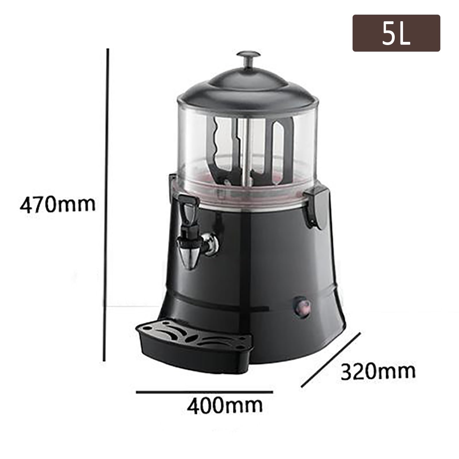 Dispensador de chocolate caliente comercial con temperatura ajustable y pantalla LED para calentar bebidas