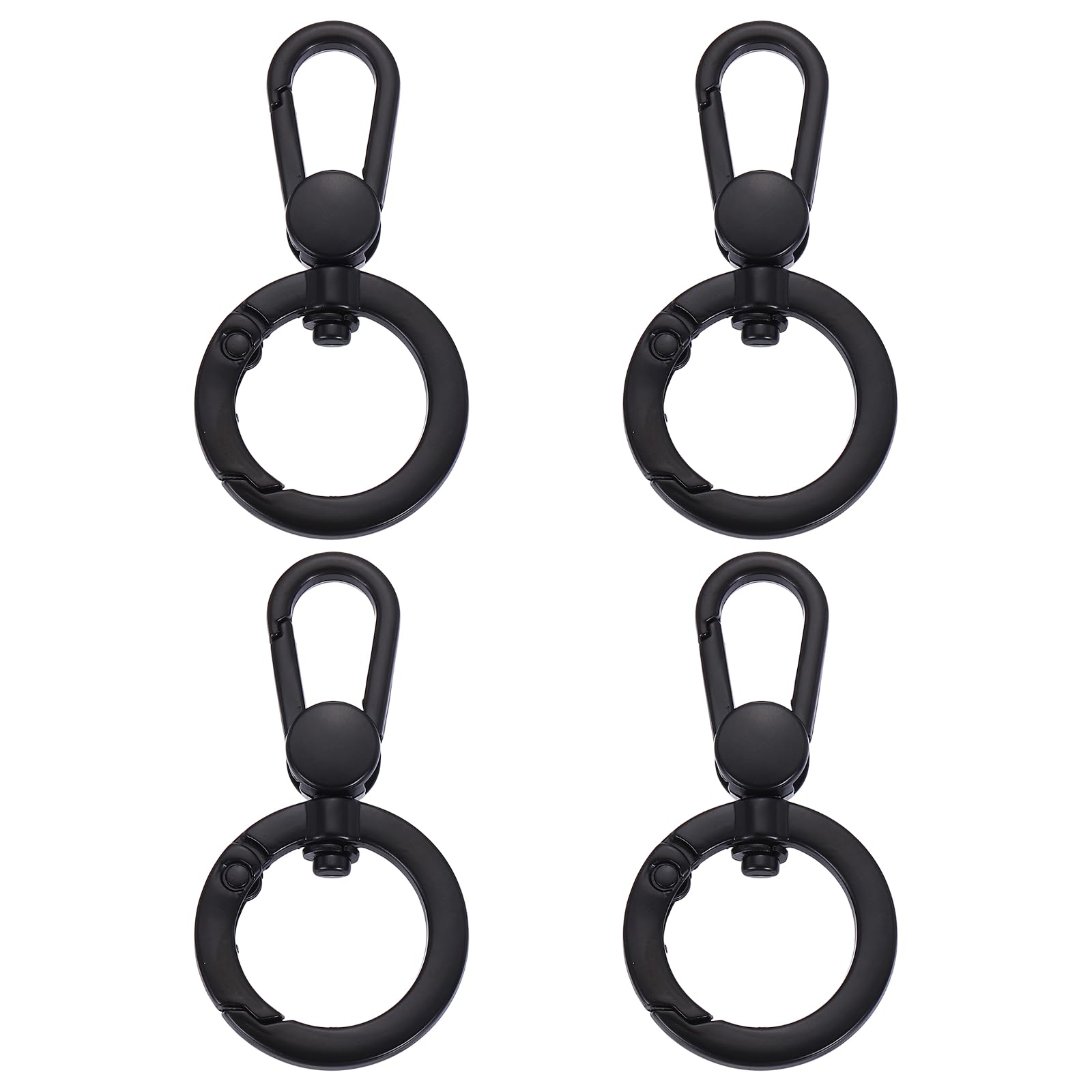 sourcing map 4Pcs Swivel Clasp Clip, Metal Spring Snap Hooks Keychain Key Ring Double Opening Lobster Claw Clasp Zinc Alloy Purse Clips for Jewelry Crafts Lanyard Making, Black
