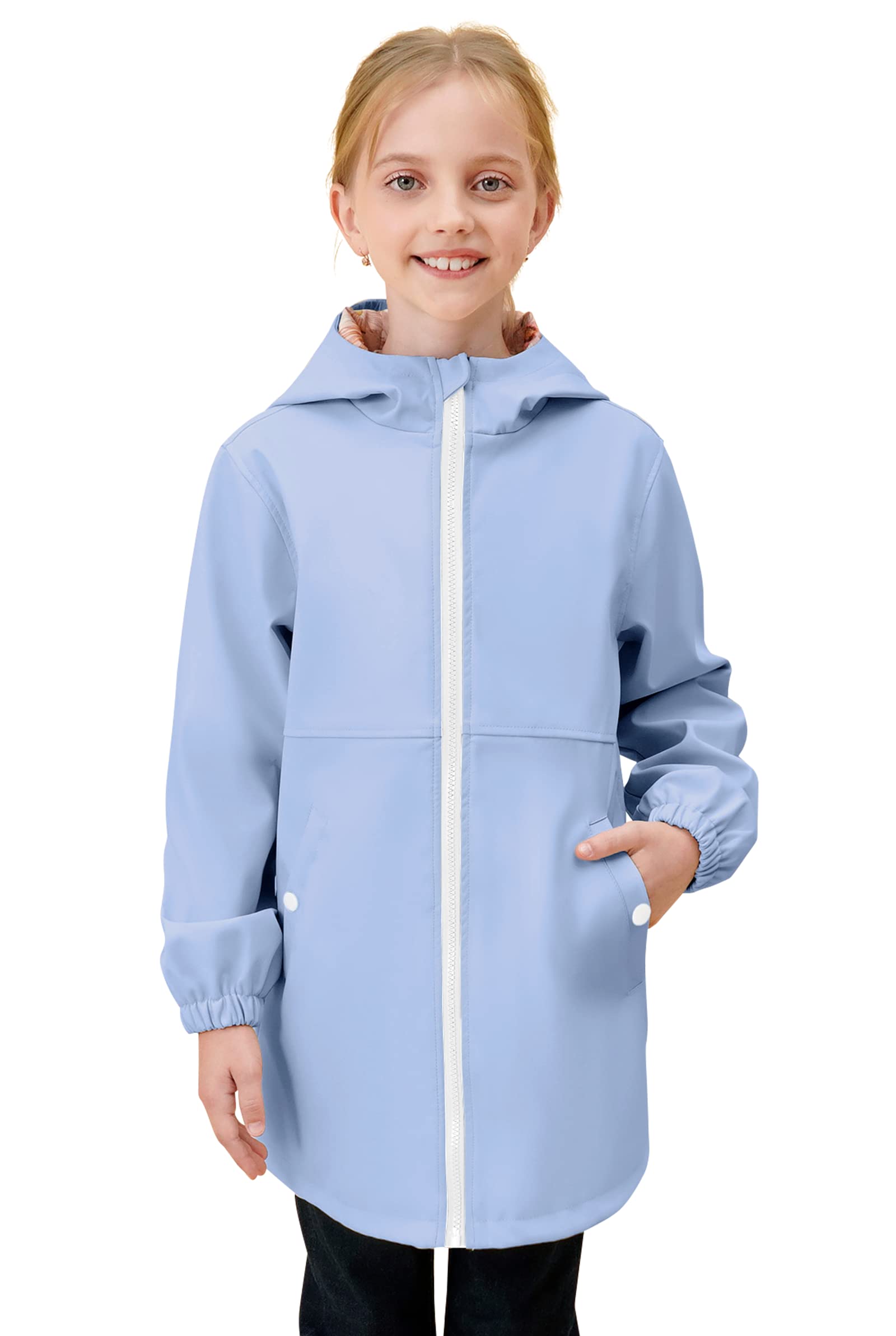 maoo gardenmaoo garden Mdchen Regenjacken Kinder wasserdichter Regenmantel leichtes Blumenfutter Frhling Windbreaker