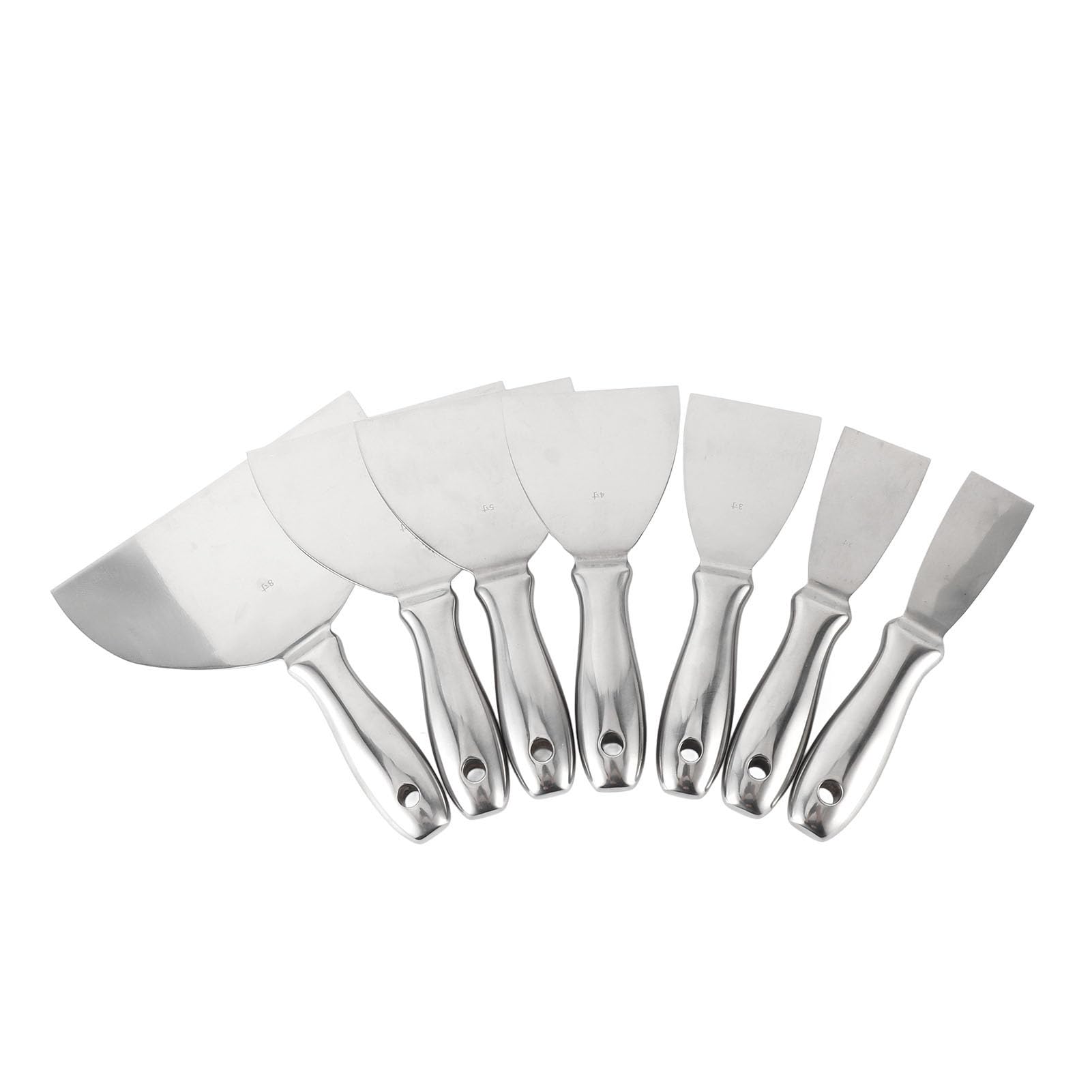 Juego de Espátulas de Masilla de Acero Inoxidable Duraderas para Reparar Paneles de Yeso, Quitar Papel Tapiz, Yeso, Cemento, 7 Piezas para Proyectos de Mejoras para el Hogar