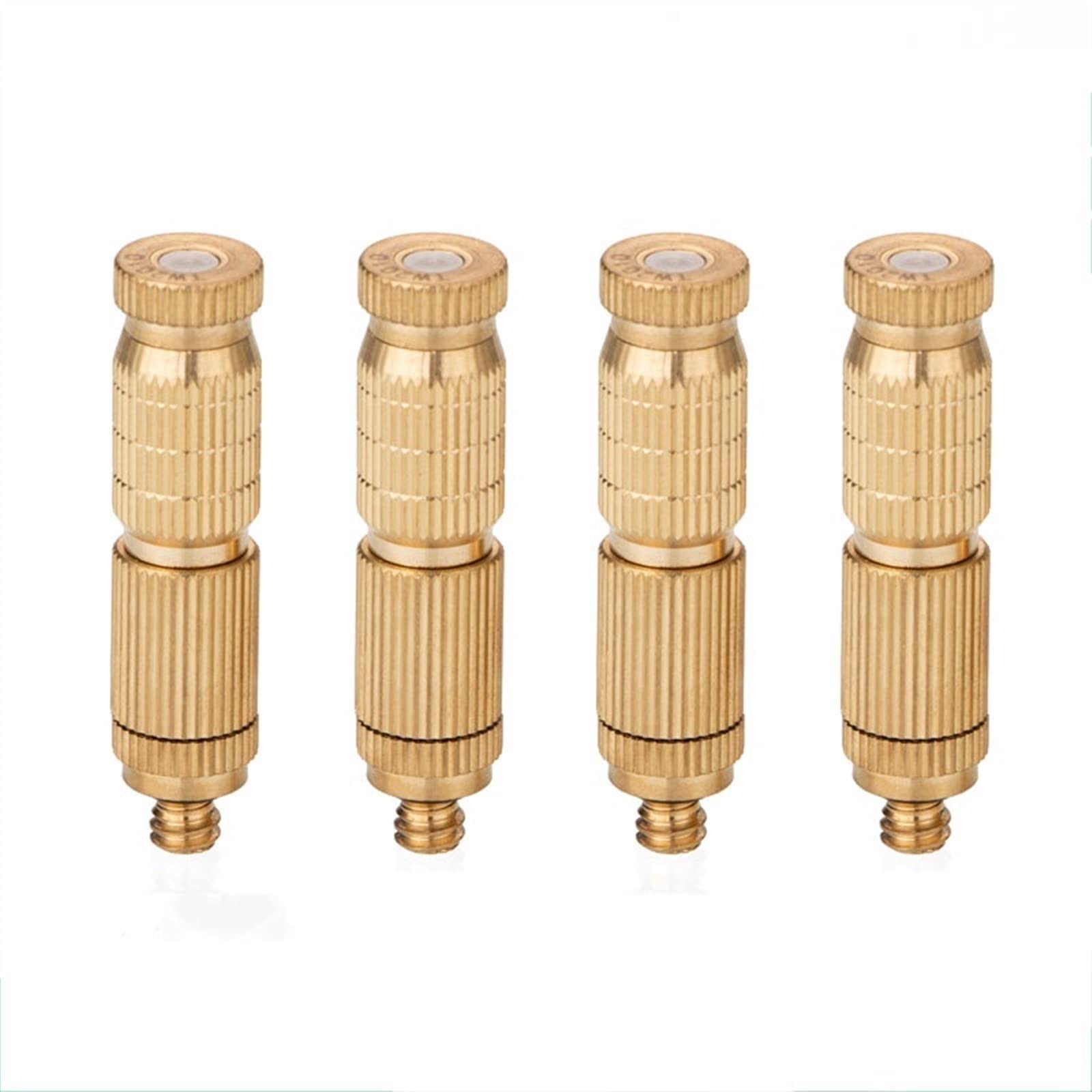 SOHNVWTGD 10PCS Brass Misting Nozzles High Pressure Mister Nozzles for Cooling System, Fog Nozzle Atomizing Mister Sprinkle for Patio Garden Sprayer Irrigation Tool Kit, Gold(0.6mm)