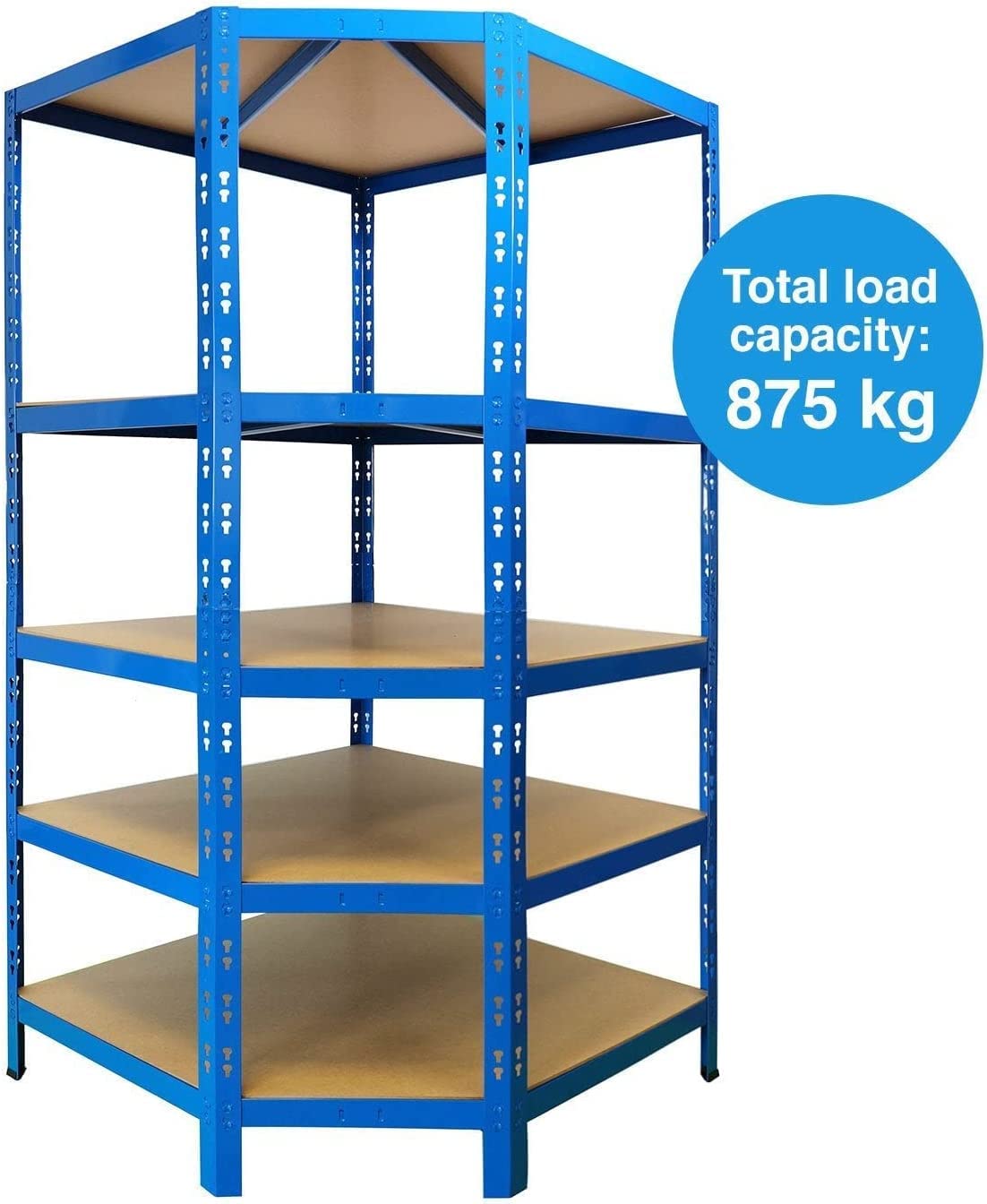 Karat Scaffale portaoggetti per carichi pesanti per Garage, Cantina, Atelier - Scaffale a griglia - Mensola angolare - Mensola per pneumatici (ripiano angolare blu, 180 x 90 x 42 x 60 cm)