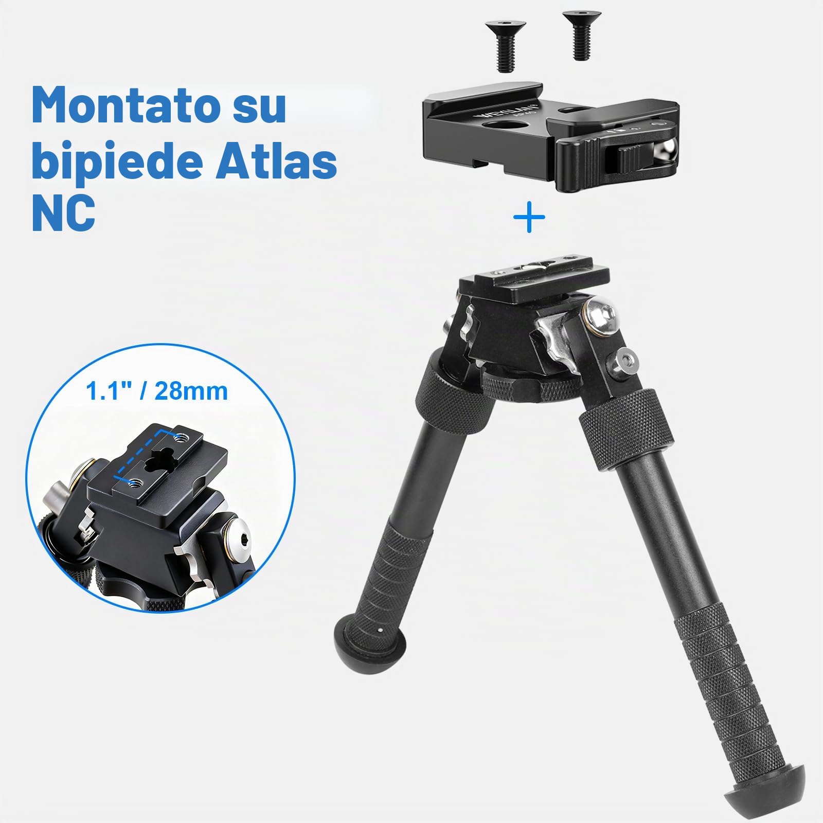 WEYLLAN AP40 picatinny to arca adapter con leva di rilascio, con un adattatore a testa sferica e una slitta picatinny standard a 3 fessure, per teste a sfera treppiedi