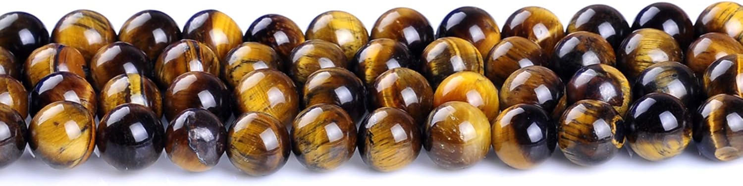 10MM Yellow Tiger Eye Beads Round Smooth Natural Tigereye Stone Beads for Jewelry Making DIY Gifts for Family and Friends (Yellow Tiger Eye, 10mm) - Image 3