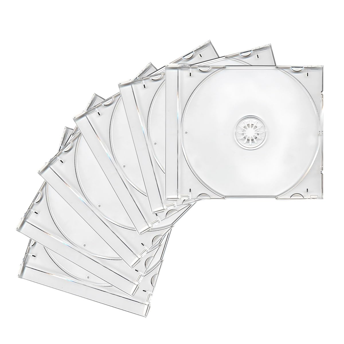 Standardowe pojedyncze przezroczyste etui na płyty CD, 10 mm, smukłe pudełko do przechowywania płyt CD z zamontowaną czarną tacą, trwała plastikowa osłona CD DVD do wymiany, akcesoria