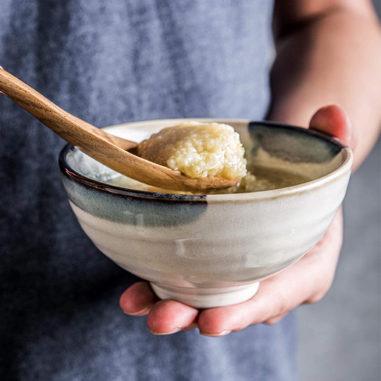 Vajilla de cerámica de 28 Piezas Estilo japonés | Platos de Carne y Cuencos de Cereales de Porcelana para restaurantes y reuniones Familiares