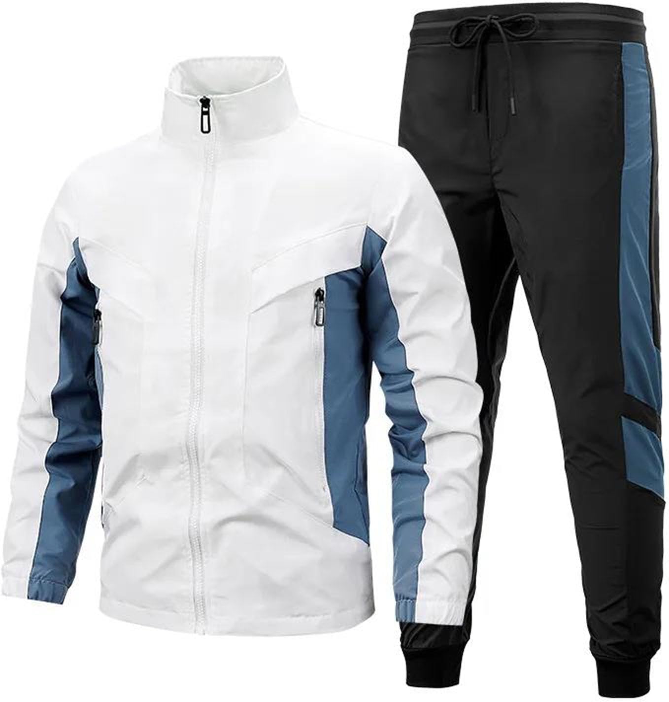 Men's Running Sets Autumn Winter Warm Lined Outdoor Training Tracksuit 2 Piece Set