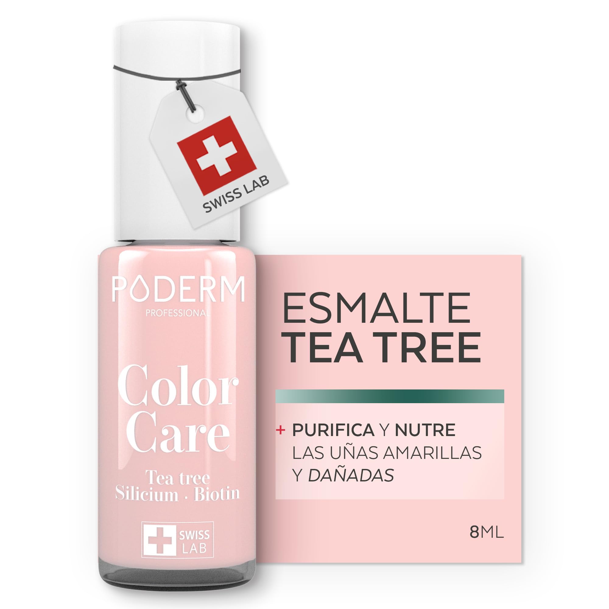 Poderm Esmalte Antimicótico para Uñas - Rojo Negro – 8 ml | Antifúngico con Tea Tree, Silicio y Biotina | Fortalece, Repara y Cubre las Uñas Amarillas y Dañadas | Creado por una Podóloga en Suiza — view 10