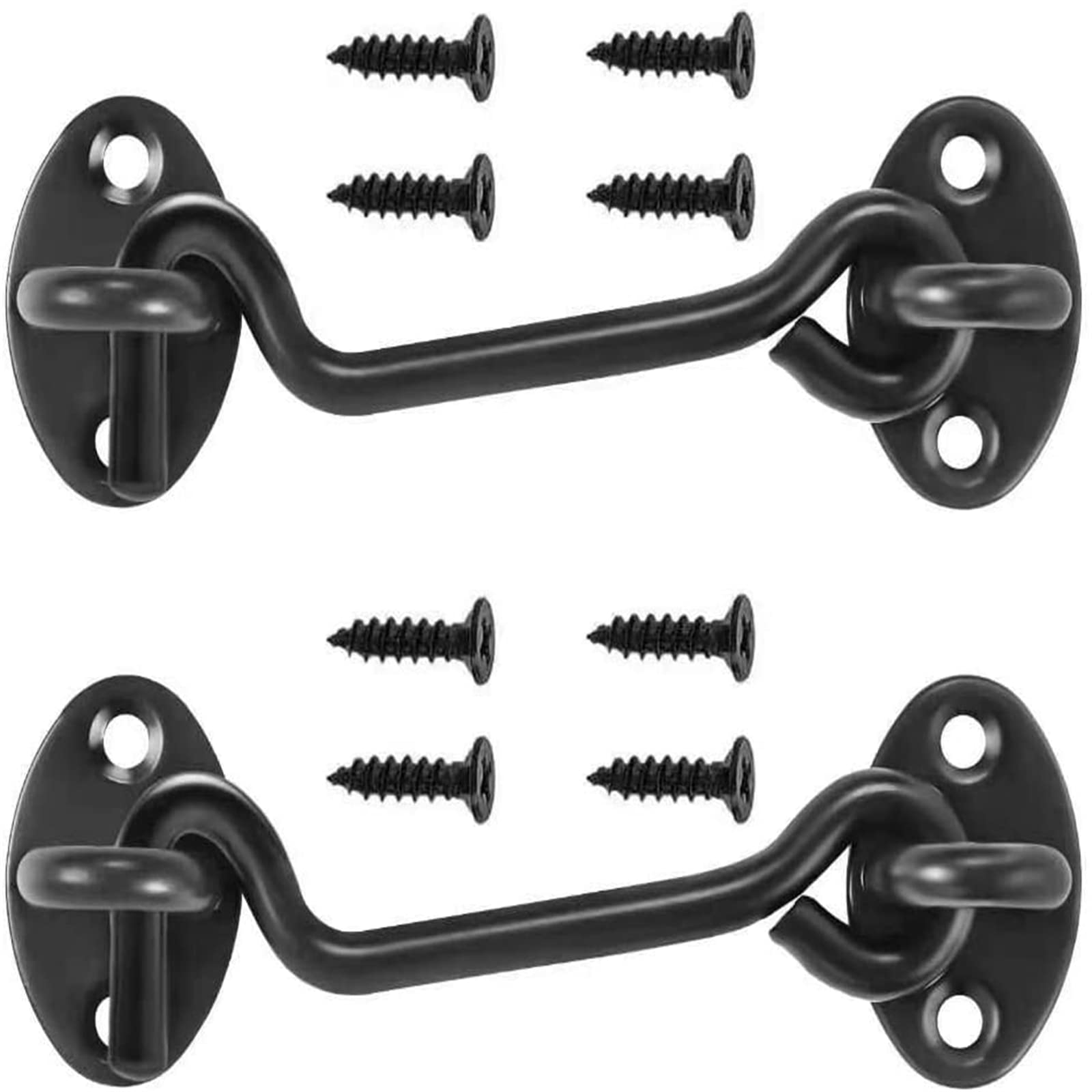 Buy Privacy Hook and Eye Latch Easy Lock 2 Pack 4inch Barn Door Latch