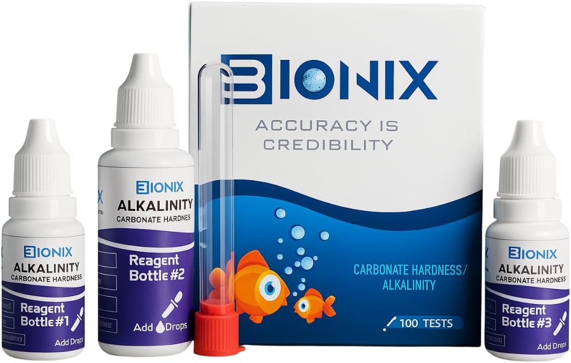 BIONIX Carbonate Hardness(KH), Alkalinity Test Kit for Fresh & Saltwater
