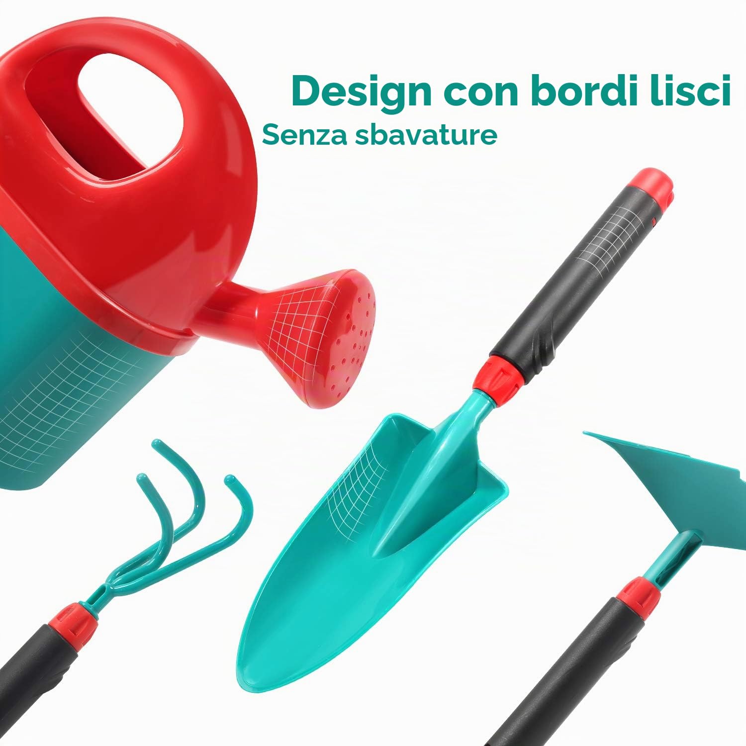 CUTE STONE Carriola Bambini Set attrezzi giardinaggio, giocattoli giardino, guanti, rastrello, pala zappa, regalo