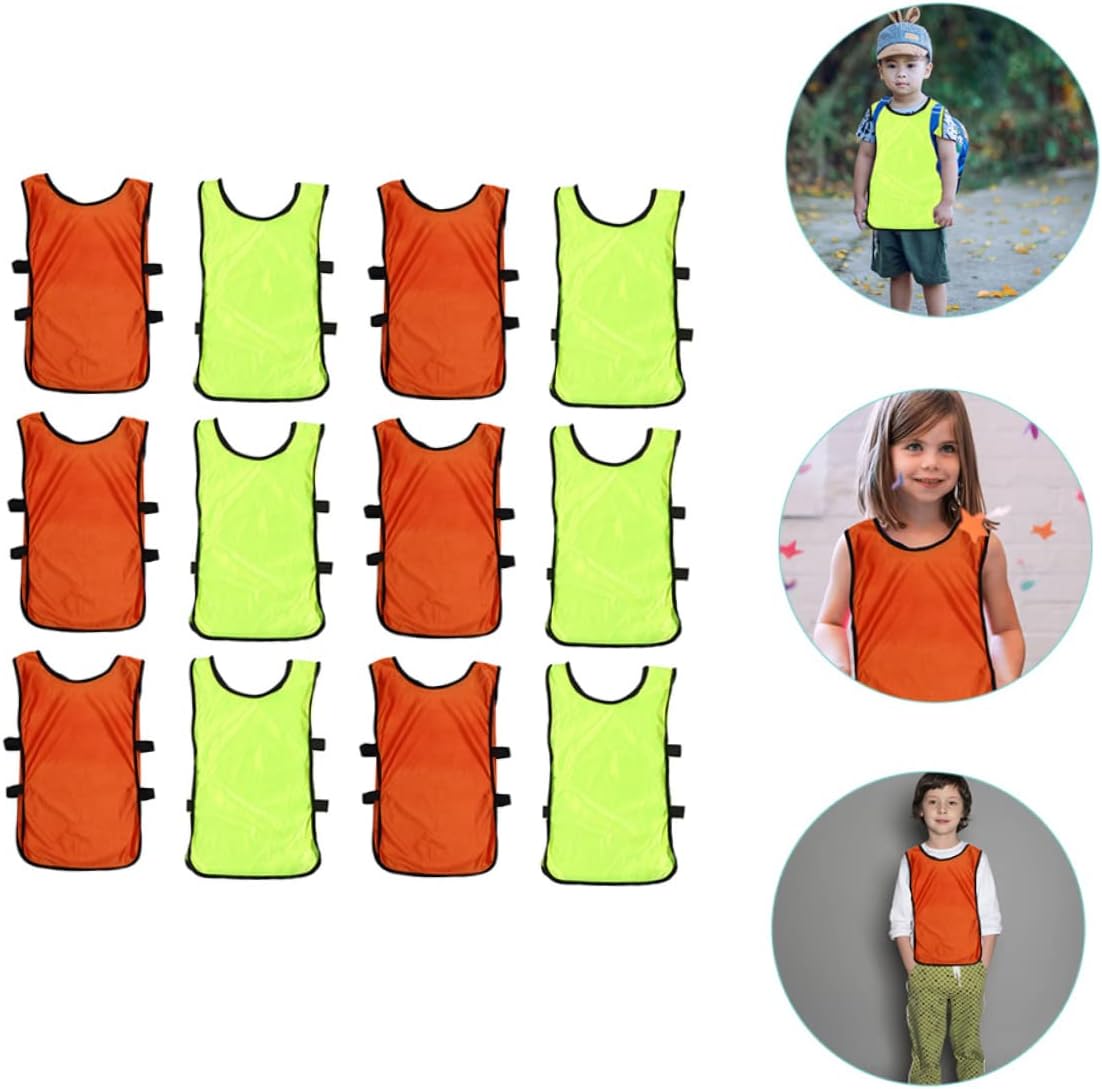 12Pcs Breathable Training Vests Quick-Dry Polyester Jerseys for Soccer and Basketball Practice Washable Sports Pinnies for Youth and Adults for Team Activities