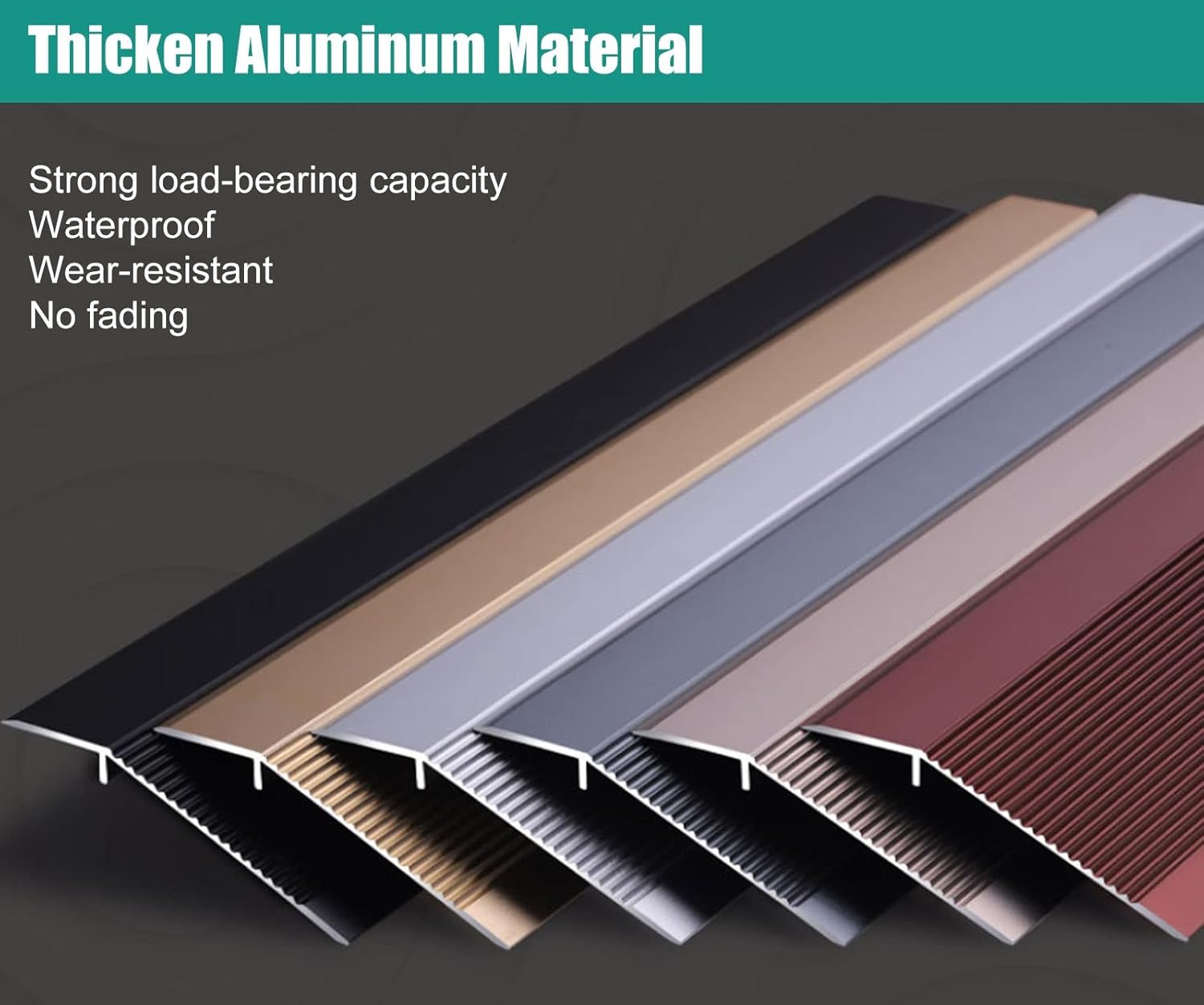 Floor Transition Strip for Gap, 4inch Wide Uneven Floor Transition Strip for 1.5-4.5cm Height Difference,Wood to Tile/Door/Laminate Floor,Metal Threshold Reducer ( Color : Gold , Size : 90cm/35.4in/2.