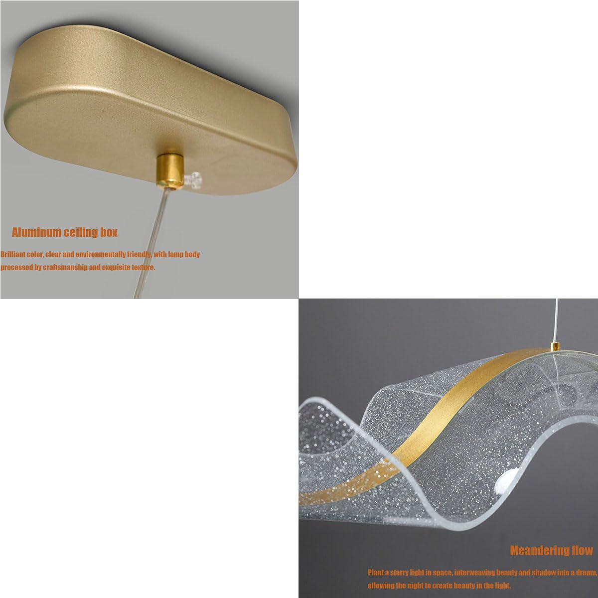 Kronleuchter, moderne LED-Pendelleuchte mit Fernbedienung, dimmbar, Esstisch-Pendelleuchte, Wellen-Deckenleuchten, verstellbar, für Kücheninsel, Schlafzimmer, Empfangshalle, Hängeleuchte