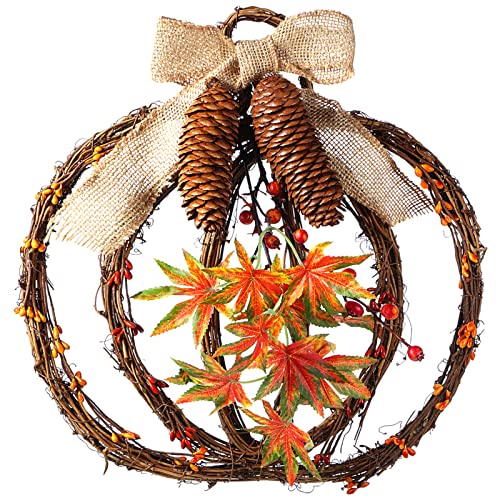 Fall Wreaths for Front Door Grapevine Pumpkin Wreath Thanksgiving Fall