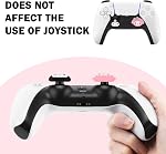 DLseego Le lapin mignon 4PCS Prises de main pour Xbox One PS5 PlayStation4 DualSense Commutateur Pro Contrôleur sans fil Deck vapeur, silicone doux anti-dérapant bouton de la carte japonaise 3D Couverture de joystick