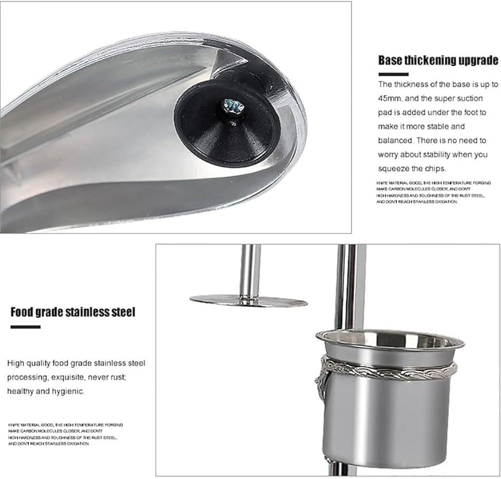 Cortador manual de patatas fritas largas de 30 cm, exprimidor de patatas fritas de acero inoxidable con cesta frita, cortador de cocina para patatas fritas caseras
