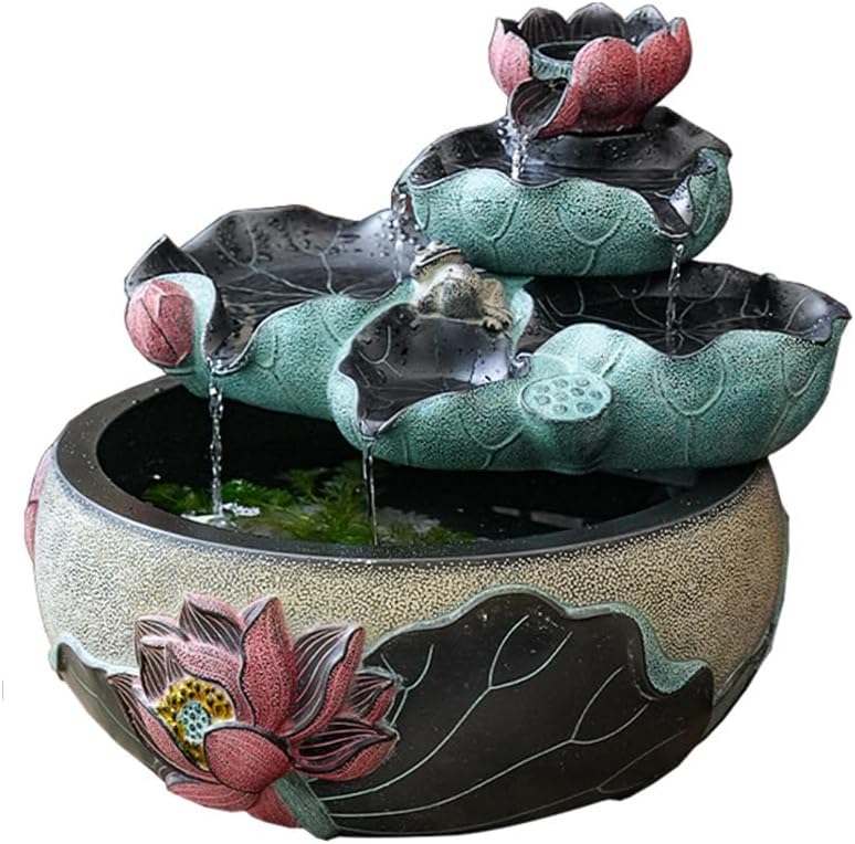 Tabletop Fountain Relaxation Circulating Waterfall Fountain Desktop Multi-Space Decor for Home and Office Desktop Fountains