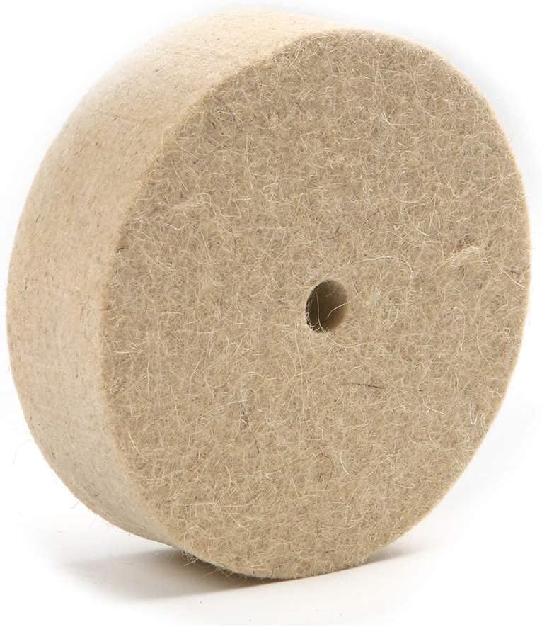 Wool Buffing Polishing Wheel Compressed Wool Felt Round Pads for Bench Grinder or Die Grinder etc,1PC 100mm